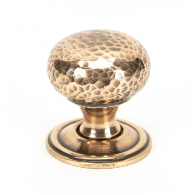 From The Anvil - Polished Bronze Hammered Mushroom Cabinet Knob - 32mm 46025