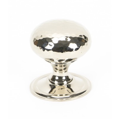 From The Anvil - Polished Nickel Hammered Mushroom Cabinet Knob - 38mm 46027