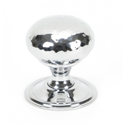 From The Anvil - Polished Chrome Hammered Mushroom Cabinet Knob - 38mm 46028