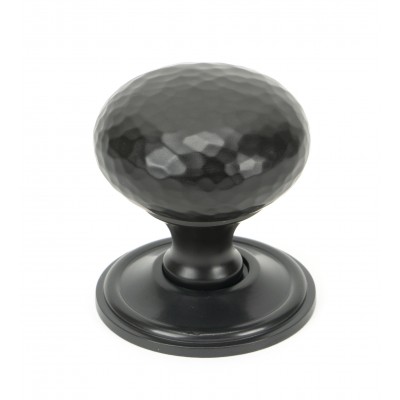 From The Anvil - Aged Bronze Hammered Mushroom Cabinet Knob - 38mm 46029