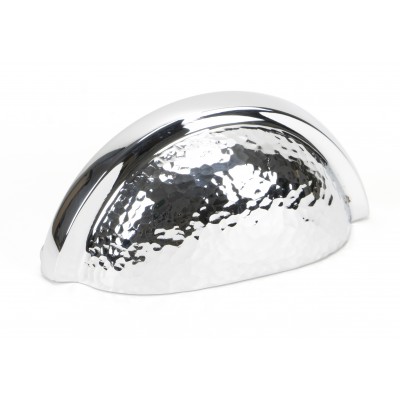 From The Anvil - Polished Chrome Hammered Regency Concealed Drawer Pull 46043