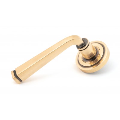From The Anvil - Polished Bronze Avon Round Lever On Rose Set (Art Deco) 46094