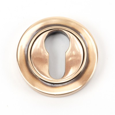 From The Anvil - Polished Bronze Round Euro Escutcheon (Plain) 46125