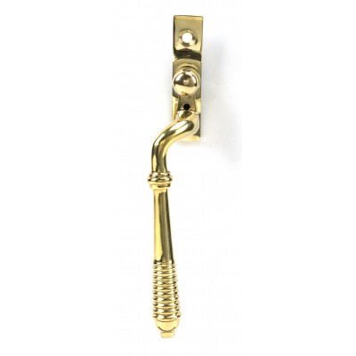 From The Anvil - Polished Brass Reeded Espagnolette Fastener - Left Hand - 46710