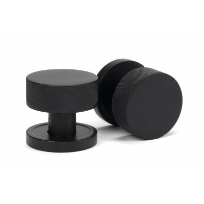 From The Anvil - Matt Black Brompton Mortice/Rim Knob Set (Plain) 46798