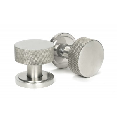 From The Anvil - Satin Marine SS (316) Brompton Mortice/Rim Knob Set (Art Deco) 46811