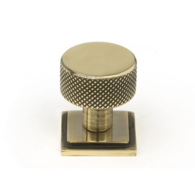 From The Anvil - Aged Brass Brompton Cabinet Knob - 25mm (Square) 46817