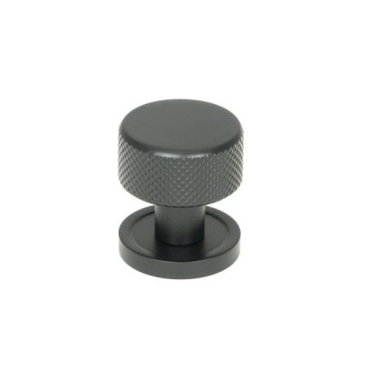 From The Anvil - Matt Black Brompton Cabinet Knob - 25mm (Plain) 46838