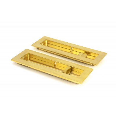 From The Anvil - Polished Brass 175mm Plain Rectangular Pull - Privacy Set 47163