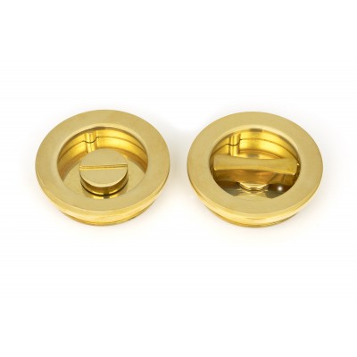 From The Anvil - Polished Brass 60mm Plain Round Pull - Privacy Set 47171
