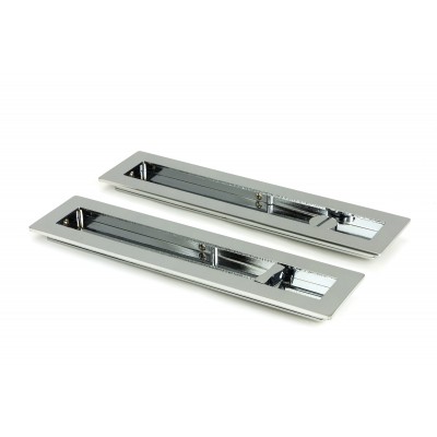 From The Anvil - Polished Chrome 250mm Plain Rectangular Pull - Privacy Set 47182