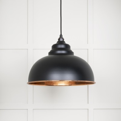 From The Anvil - Hammered Copper Harborne Pendant in Elan Black 49501EB