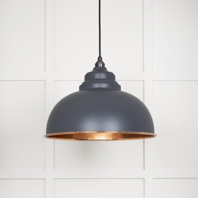 From The Anvil - Hammered Copper Harborne Pendant in Slate 49501SL