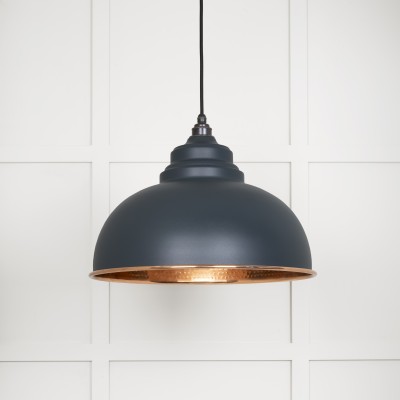 From The Anvil - Hammered Copper Harborne Pendant in Soot 49501SO