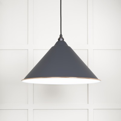 From The Anvil - White Gloss Hockley Pendant in Slate 49510SL