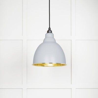 From The Anvil - Hammered Brass Brindley Pendant in Birch 49517BI