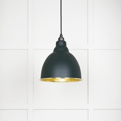 From The Anvil - Hammered Brass Brindley Pendant in Dingle 49517DI