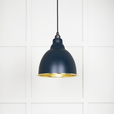 From The Anvil - Hammered Brass Brindley Pendant in Dusk 49517DU