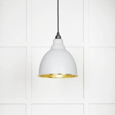 From The Anvil - Hammered Brass Brindley Pendant in Flock 49517F