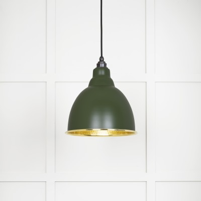 From The Anvil - Hammered Brass Brindley Pendant in Heath 49517H