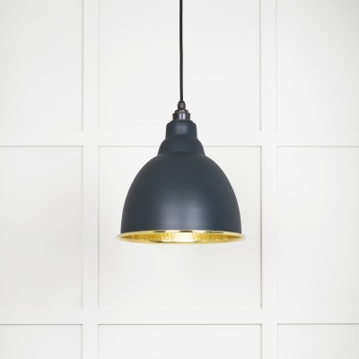 From The Anvil - Hammered Brass Brindley Pendant in Soot 49517SO
