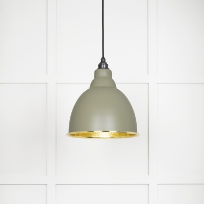 From The Anvil - Hammered Brass Brindley Pendant in Tump 49517TU