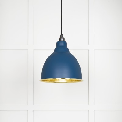 From The Anvil - Hammered Brass Brindley Pendant in Upstream 49517U