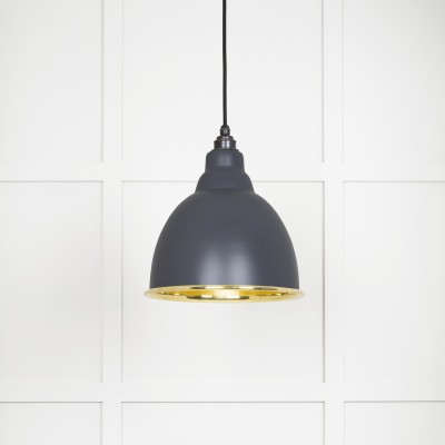 From The Anvil - Smooth Brass Brindley Pendant in Slate 49518SL