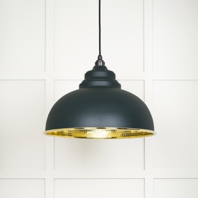 From The Anvil - Hammered Brass Harborne Pendant in Dingle 49521DI