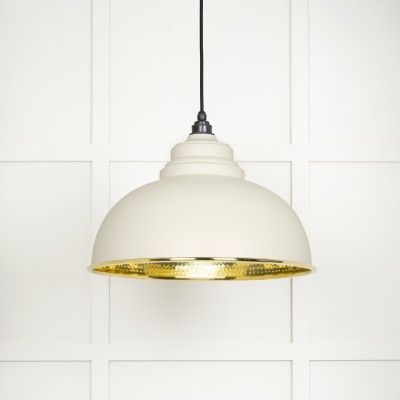 From The Anvil - Hammered Brass Harborne Pendant in Teasel 49521TE