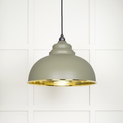 From The Anvil - Hammered Brass Harborne Pendant in Tump 49521TU