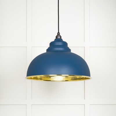 From The Anvil - Hammered Brass Harborne Pendant in Upstream 49521U
