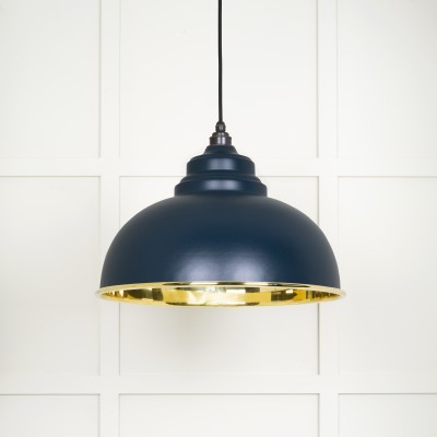 From The Anvil - Smooth Brass Harborne Pendant in Soot 49522SO