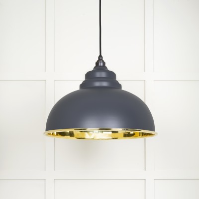 From The Anvil - Smooth Brass Harborne Pendant in Elan Black 49522EB