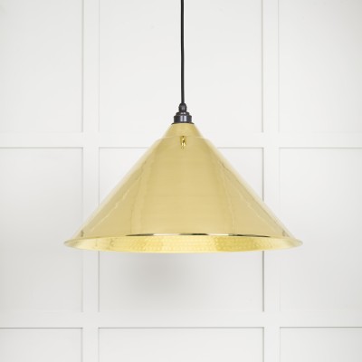 From The Anvil - Hammered Brass Hockley Pendant 49523