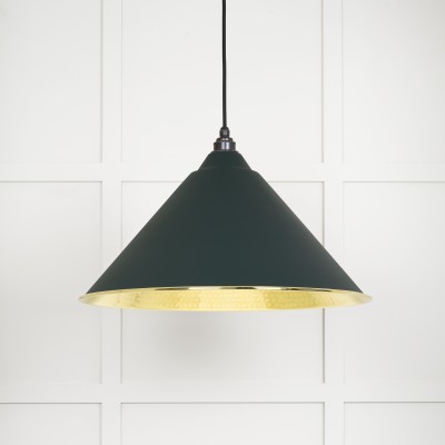 From The Anvil - Hammered Brass Hockley Pendant in Dingle 49523DI