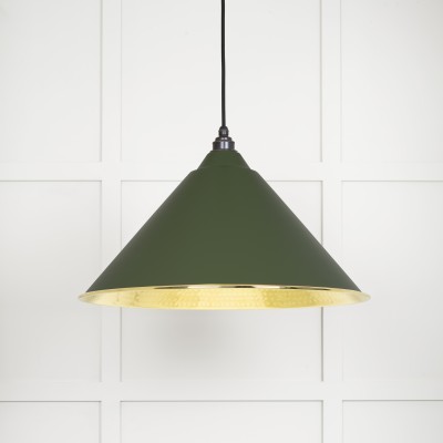From The Anvil - Hammered Brass Hockley Pendant in Heath 49523H