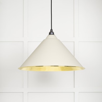 From The Anvil - Hammered Brass Hockley Pendant in Teasel 49523TE