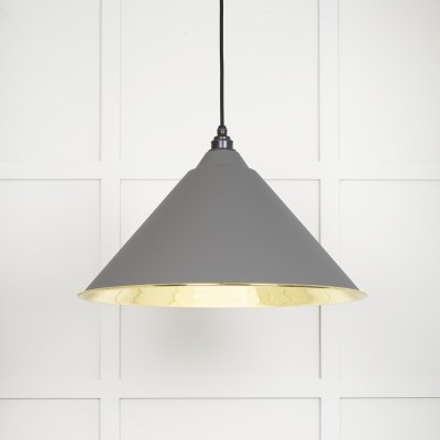 From The Anvil - Smooth Brass Hockley Pendant in Bluff 49524BL
