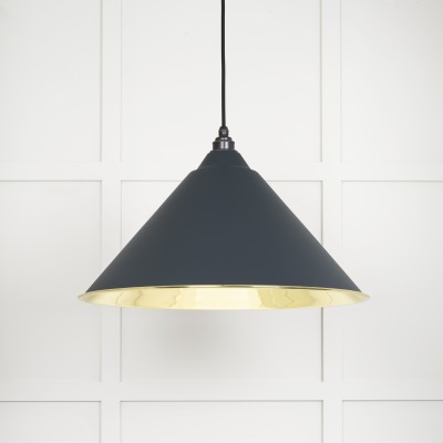From The Anvil - Smooth Brass Hockley Pendant in Soot 49524SO
