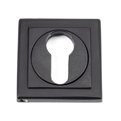 From The Anvil - Matt Black Round Euro Escutcheon (Square Rose) 49543