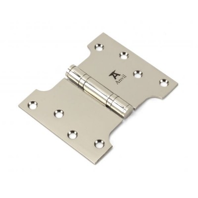 From The Anvil - Polished Nickel 4 x 3 x 5" Parliament Hinges (Pair) 49564