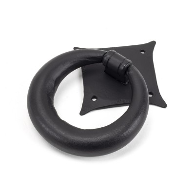 From The Anvil - Matt Black Ring Door Knocker 49594