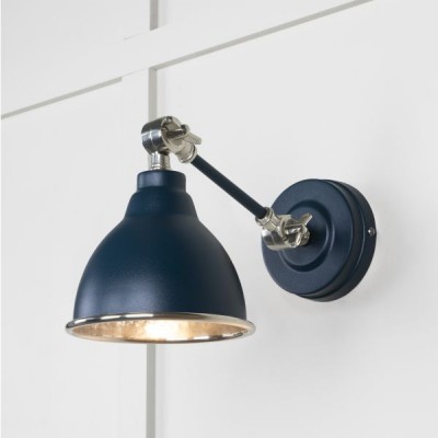 From The Anvil - Hammered Nickel Brindley Wall Light in Dusk 49718SDU