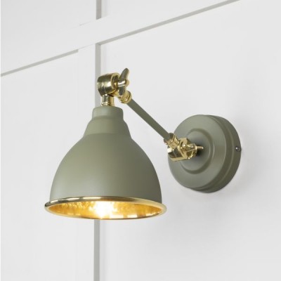From The Anvil - Hammered Brass Brindley Wall Light in Tump 49719STU