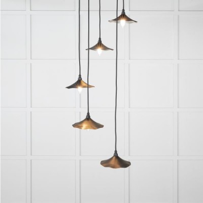 From The Anvil - Smooth Nickel Flora Cluster Pendant in Elan Black 49727SEB