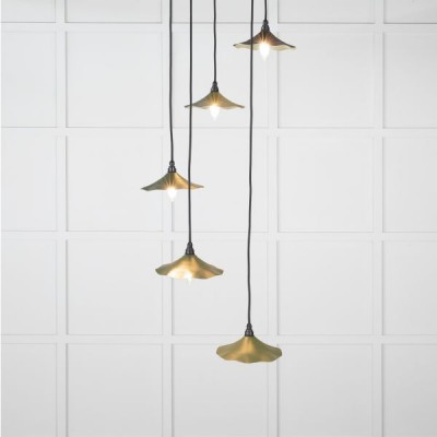 From The Anvil - Smooth Brass Flora Cluster Pendant in Heath 49728SH