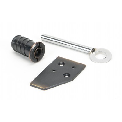From The Anvil - Aged Bronze Key-Flush Sash Stop 49916