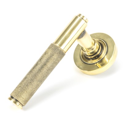 From The Anvil - Aged Brass Brompton Lever On Rose Set (Plain) Unsprung 49993