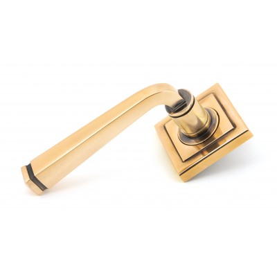 From The Anvil - Polished Bronze Avon Round Lever On Rose Set (Square) Unsprung 50064